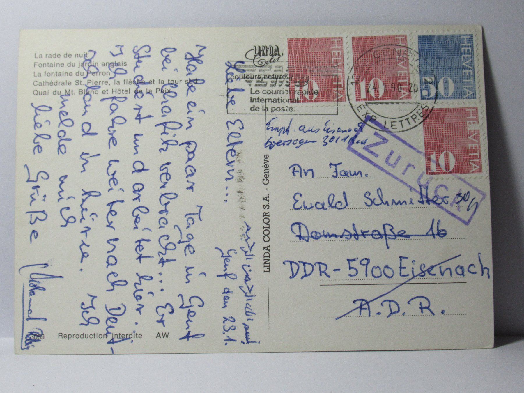 Cartoline postali: Genève bei Nacht – Usato da Grenchen venduto da Bluemchen1900 1