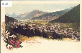 Gruss  aus Davos - Litho