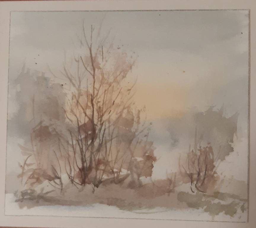 Dipinti: Aquarell Märzmorgen Peter Kunkel – Usato da Schaan venduto da jud_59jg 2