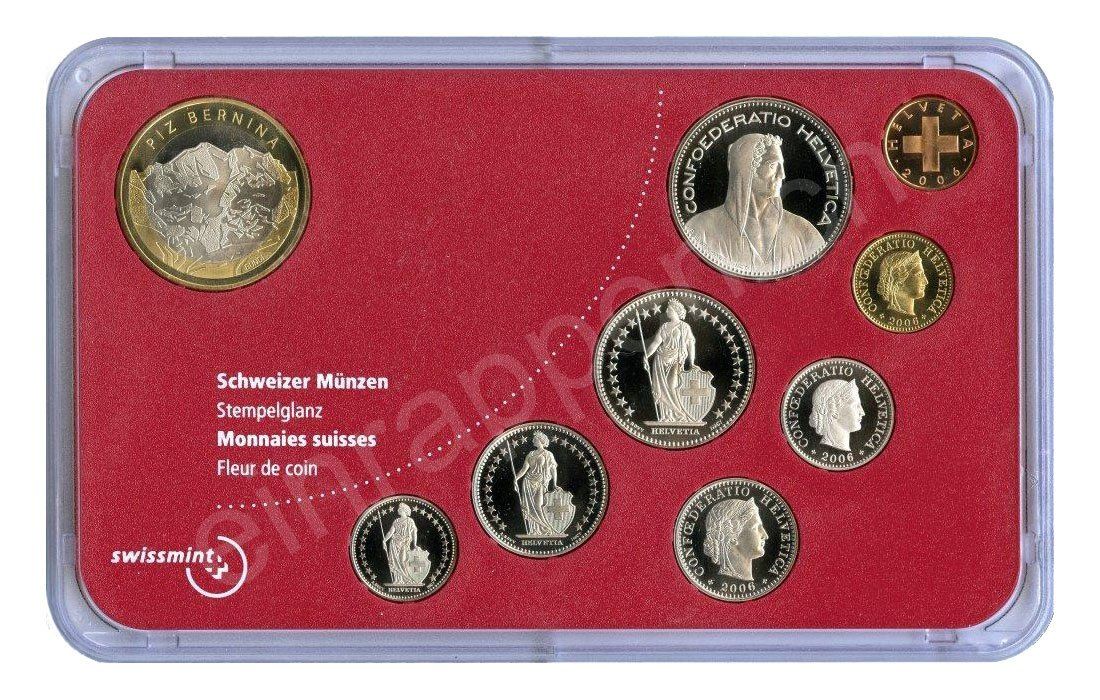 Tutti le monete: SET de monnaie suisse de 2006 non circulé FDC – Nuovo e nell'imballaggio originale da Fribourg venduto da Kiki020