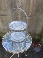 Vintage Etagere/Servierständer mit Glasplatten, Top Zustand!