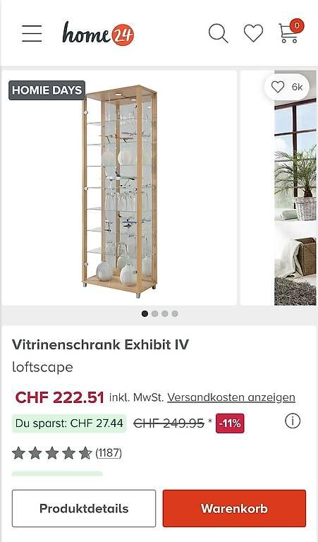 Vetrine: Glasvitrine buche hell top zustand NP 250 chf – Usato da Basel venduto da Priggyprice 1