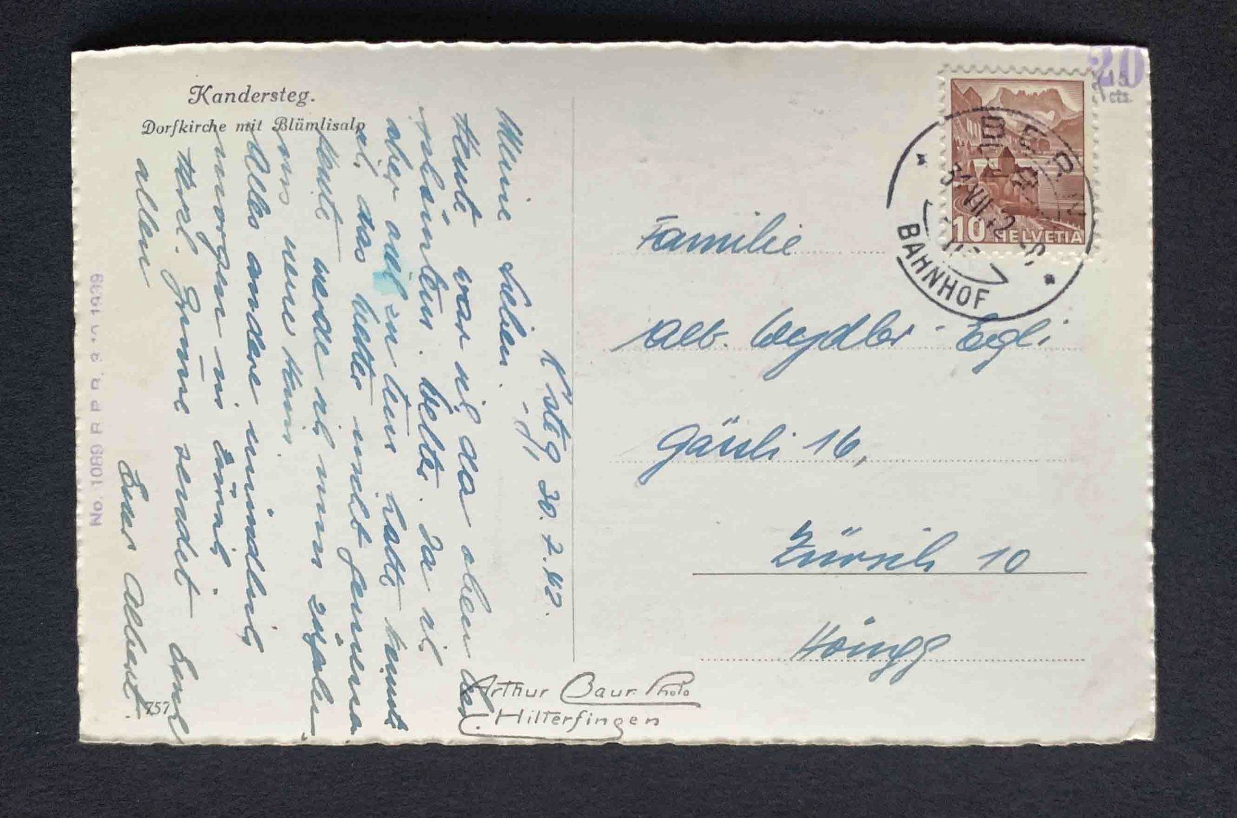 Cartoline postali: AK Kandersteg Dorfkirche mit Blüemlisalp – Usato da Goldau venduto da artelier1 1