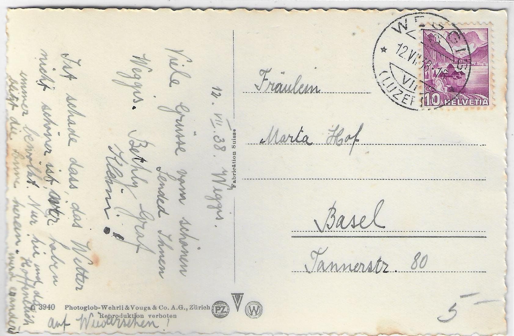 Cartoline postali: Weggis - Quai und Pilatus mit Schiff – Usato da Ettingen venduto da Kartenplanet 1