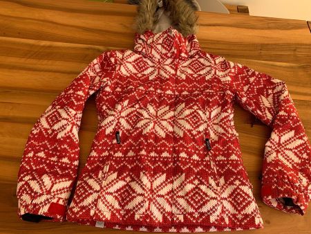 ROXY super schöne rot/weisse Skijacke Gr. S Top Zustand