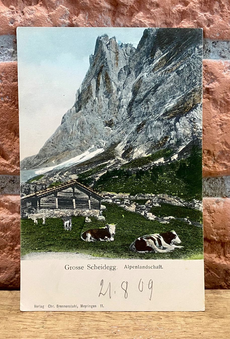 Ansichtskarten: 1909 Grosse Scheidegg Alpenlandschaft mit Kühen – Gebraucht aus Root von ENGLAND-TREASURES