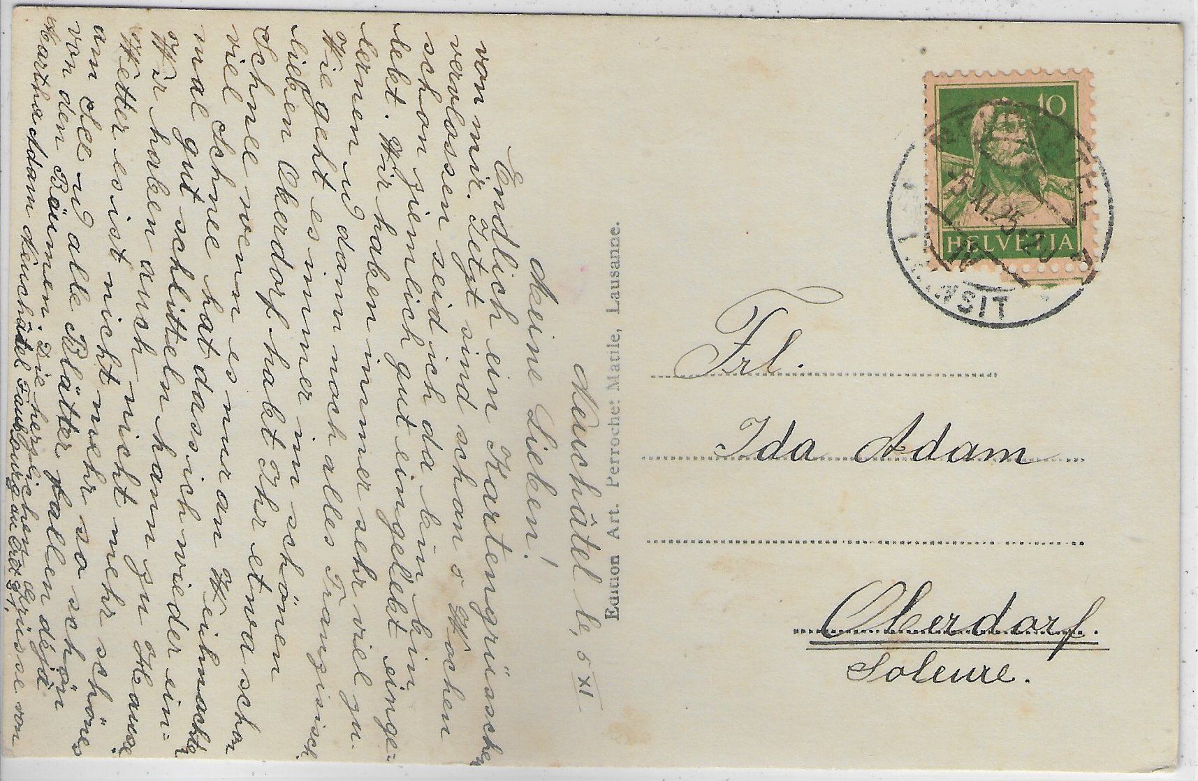 Cartoline postali: Neuchatel - Quai de l'Evole – Usato da Ettingen venduto da Kartenplanet 1