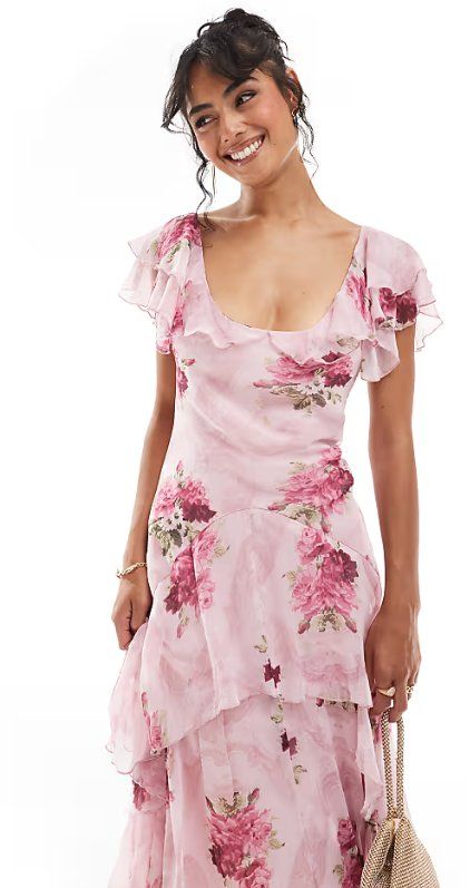 Kleider: ASOS DESIGN rosa ruffle maxi dress – Neu (gemäss Beschreibung) aus Zürich von lun_c7cy 1