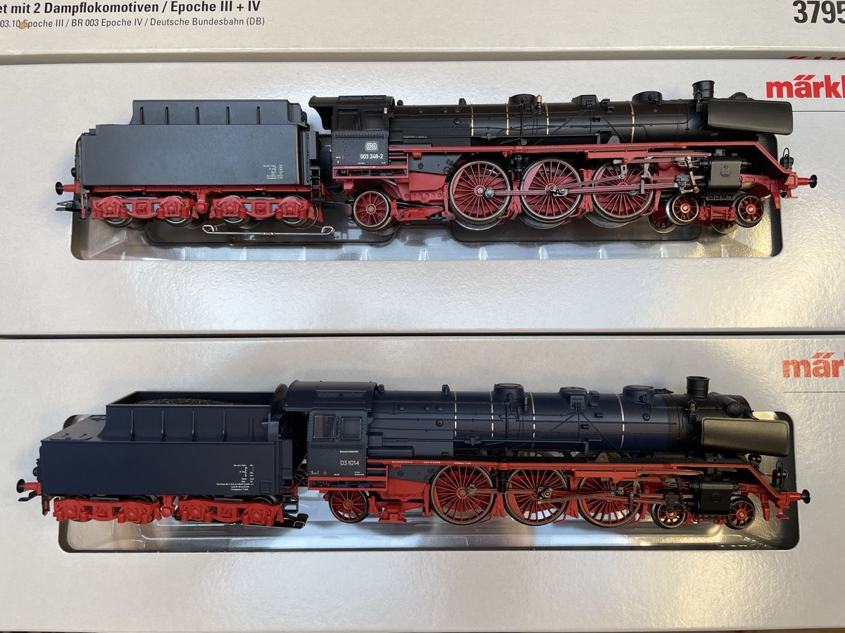 Märklin Modellini di ferrovie: Märklin 37955 Set mit 2 Dampflokomotiven DB digital – Usato da Rickenbach ZH venduto da u2540 1