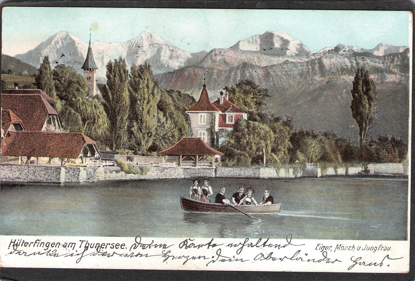 Ansichtskarten: ^Hilterfingen am Thunersee  , 1904 – Gebraucht aus Reichenburg von Pipo-67