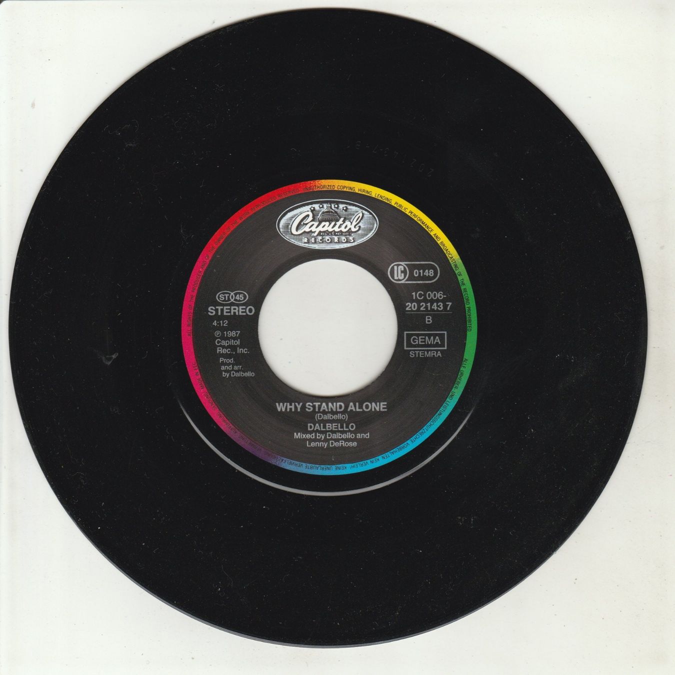 Schallplatten: Dalbello - Tango 7" Vinyl 1987 – Gebraucht aus Tübach von JamesStone 3
