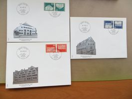 3 Briefe FDC 1970 Baudenkmäler Kehrdrucke