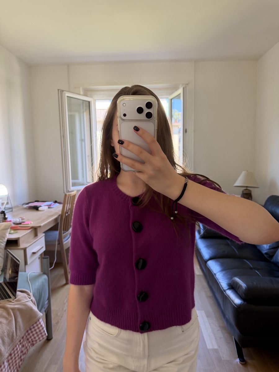 Giacche: PURPLE WOOL CARDIGAN – Nuovo (secondo la descrizione) da Genève venduto da yav_9r9f 1