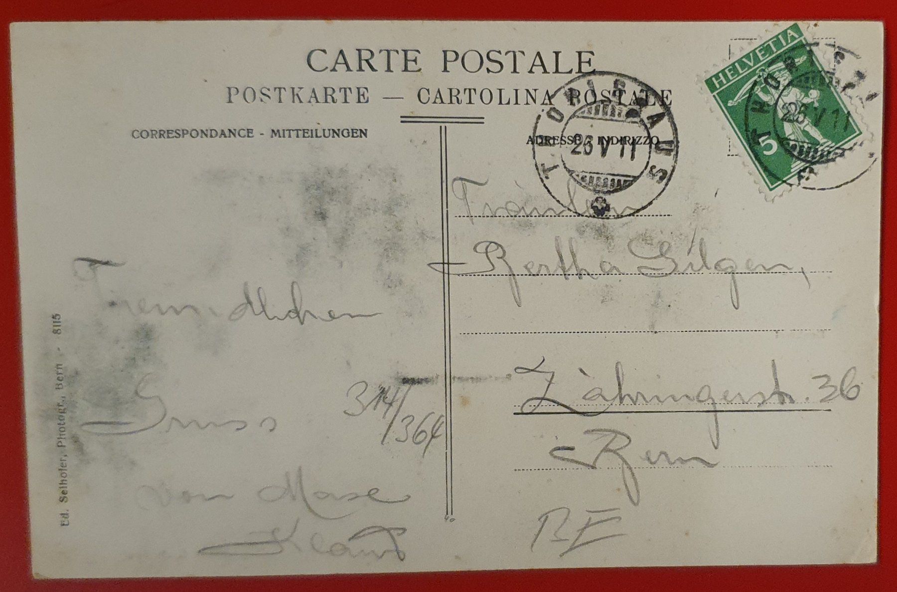 Ansichtskarten: Gruss aus Neuenegg 1911 – Gebraucht aus Kreuzlingen von Rschweiz1 1