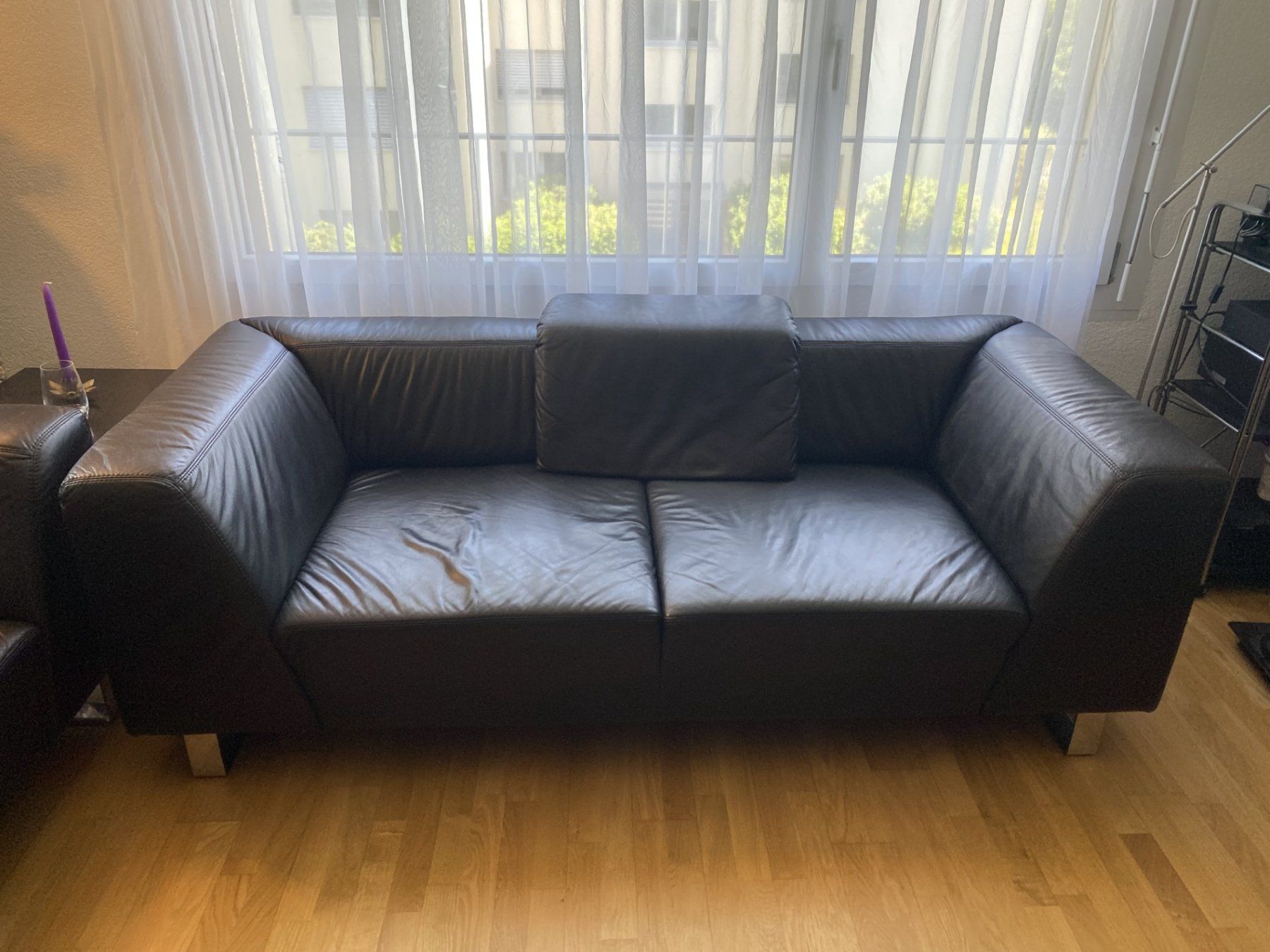 Divani: 3er- und 2er-Sofa Leder gebraucht – Usato da Wabern venduto da max_p2qk 1
