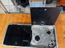 Gas Kocher Spülen Kombination 2 flammig CAN FL 1766 Camper
