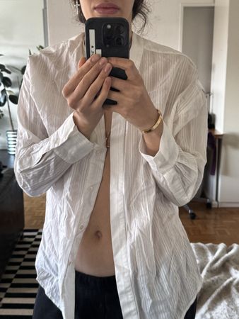 White cotton blouse - baumwoll hemd weiss