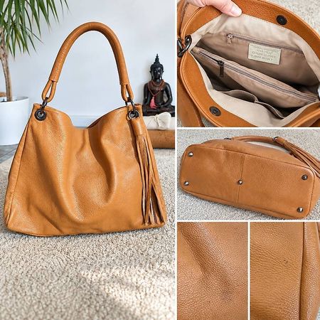 Echtleder - Handtasche, made in Italy