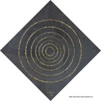 Ardoise gravée avec paillettes en or véritable 22 carats.