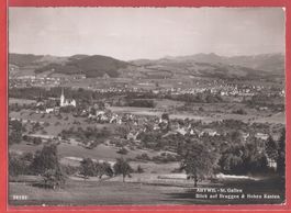 Abtwil SG - Blick auf Bruggen und Hohenkasten - 1949