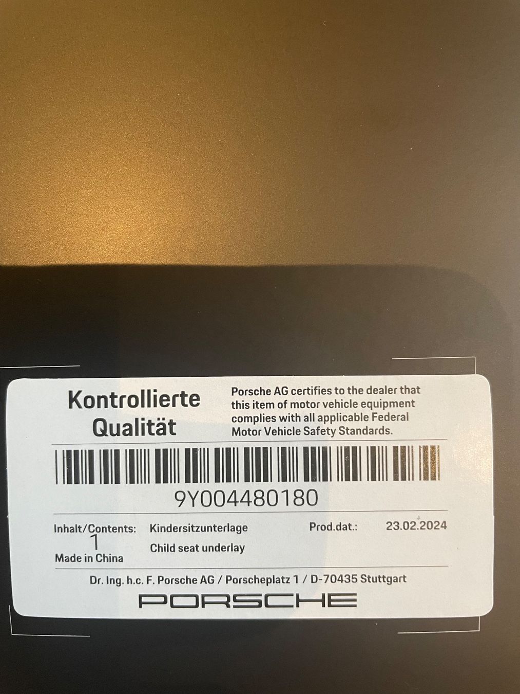 Porsche Seggiolini per auto: Porsche Kindersitzunterlage – Nuovo (secondo la descrizione) da St. Ursen venduto da pupus02 2