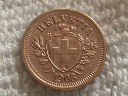 1 centime/rappen 1908