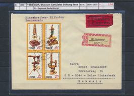 1980 DDR, Museum Carl-Zeiss Stftung , Express - Bedarfsbrief