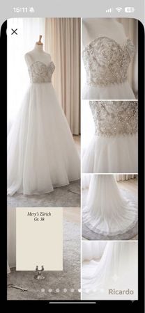 Wunderschönes Brautkleid Gr.38 mit Schleppe&Quitt