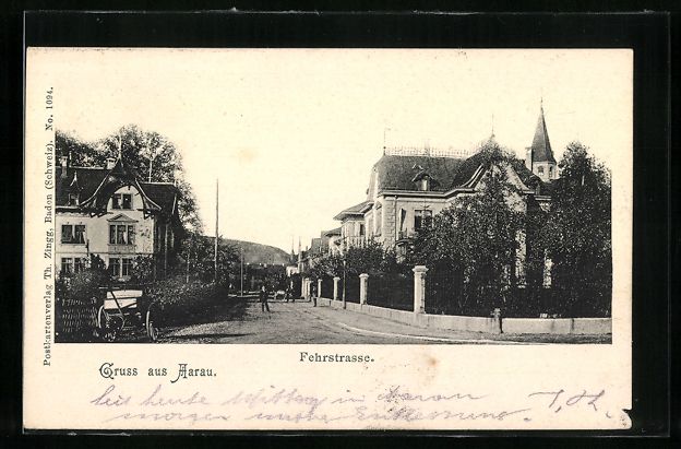 Ansichtskarten: Aarau, Ortsansicht mit Fehrstrasse und K – Gebraucht aus Berlin von bartko-reher