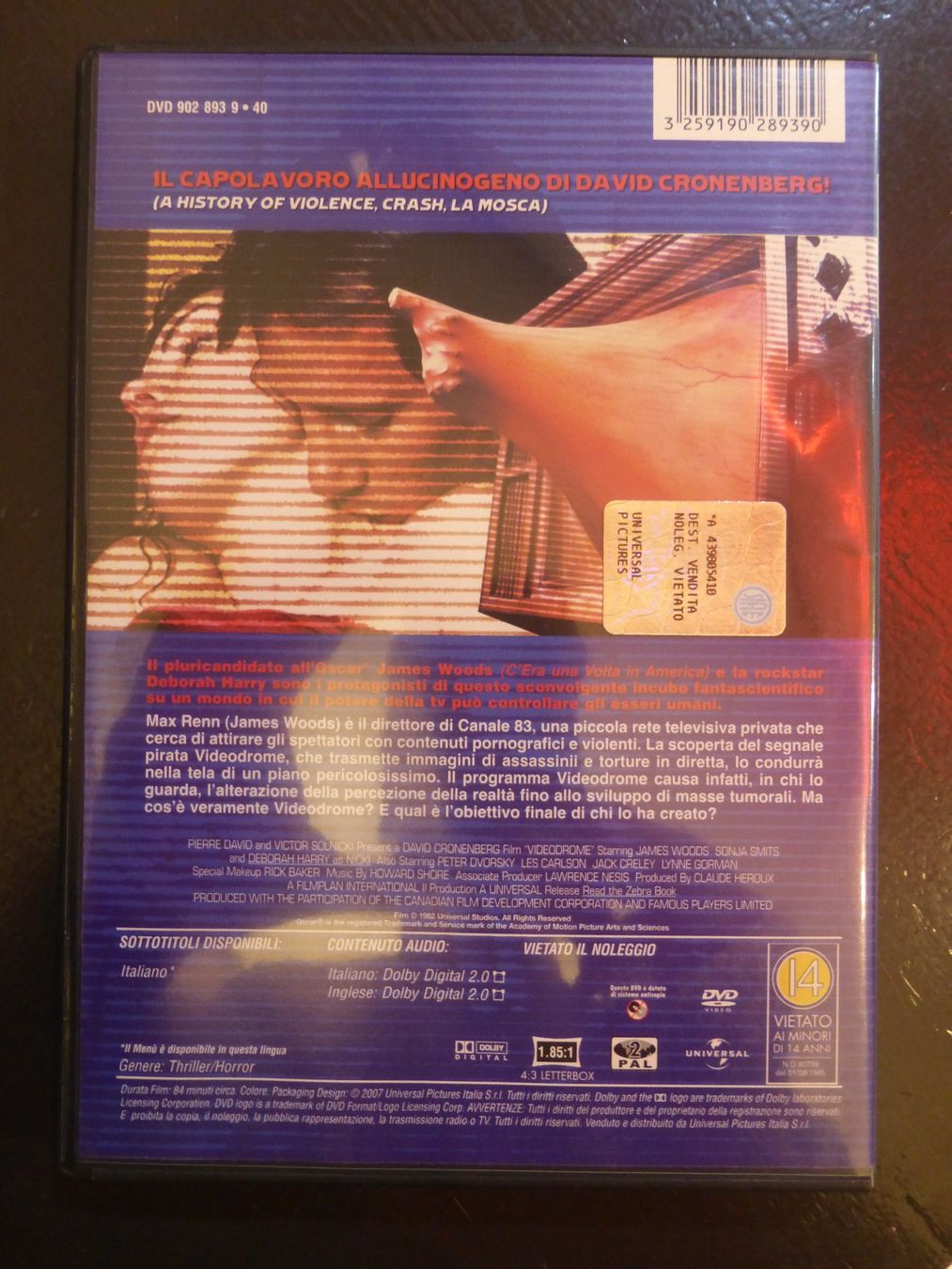 Tutti i DVDs: Videodrome David Cronenberg Horror Sci-Fi DVD – Usato da Zumikon venduto da psisound 1