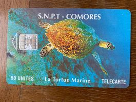 Telefonkarte Komoren Wasserschildkröte