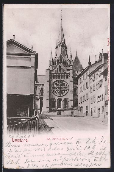 Cartoline postali: AK Lausanne, La Cathedrale, 1902 – Usato da Berlin venduto da bartko-reher