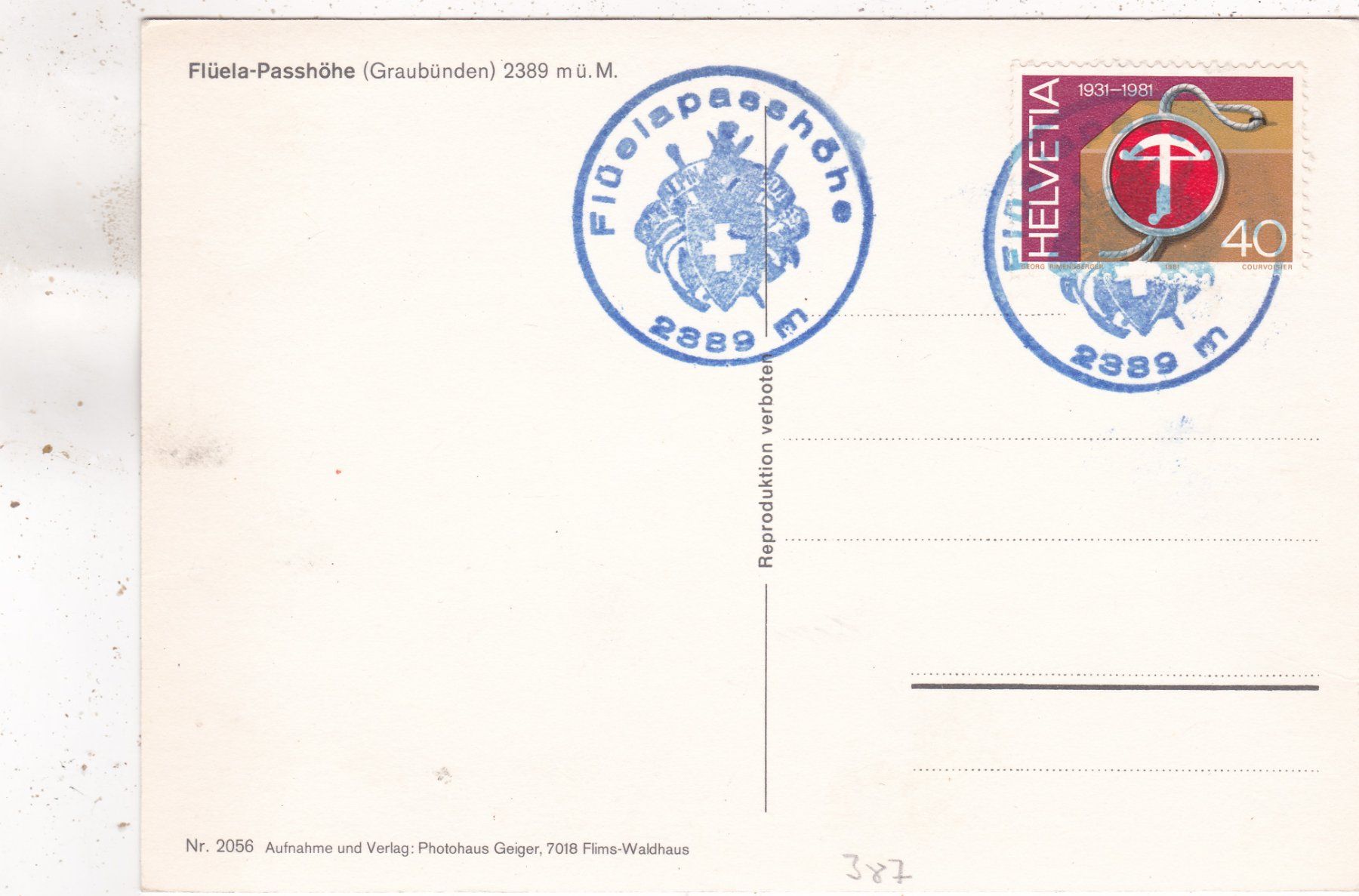 Cartes postales: Flüela Passhöhe – D'occasion à Herisau par Lisegrat2008 1