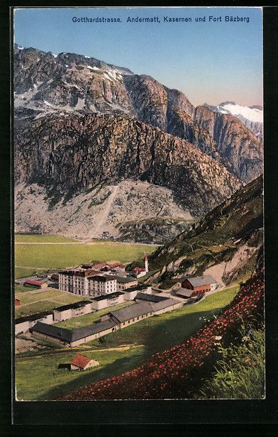 Cartoline postali: Andermatt /Gotthardstrasse, Kasernen und – Usato da Berlin venduto da bartko-reher