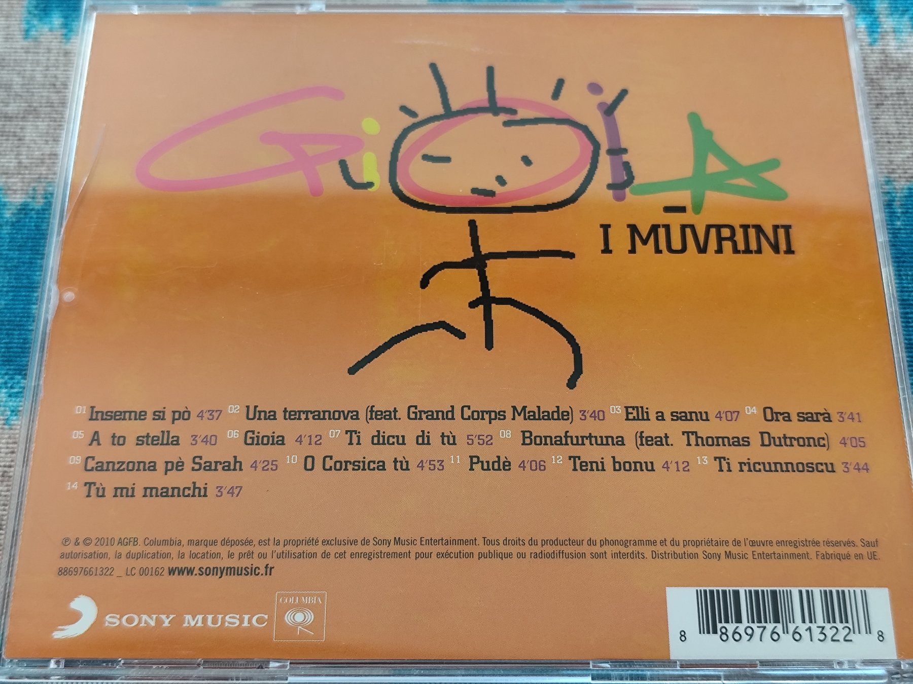 CD: I MUVRINI - GIOIA - 2010 SONY MUSIC – Usato da Ermenswil venduto da easyric 2