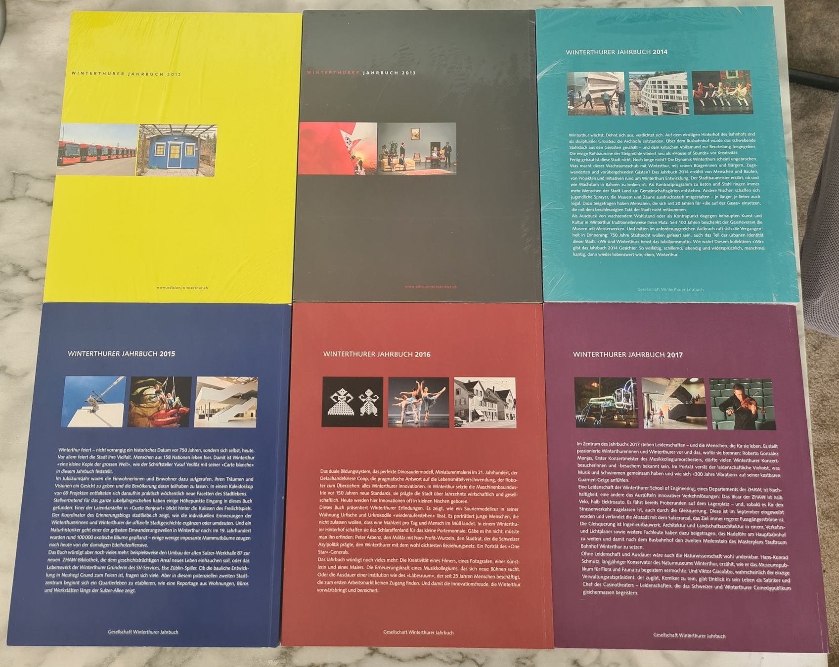 Libri: 6x Winterthurer Jahrbuch 2012/2013/2014/2015/2016/2017 – Nuovo e nell'imballaggio originale da Winterthur venduto da bibummi 1