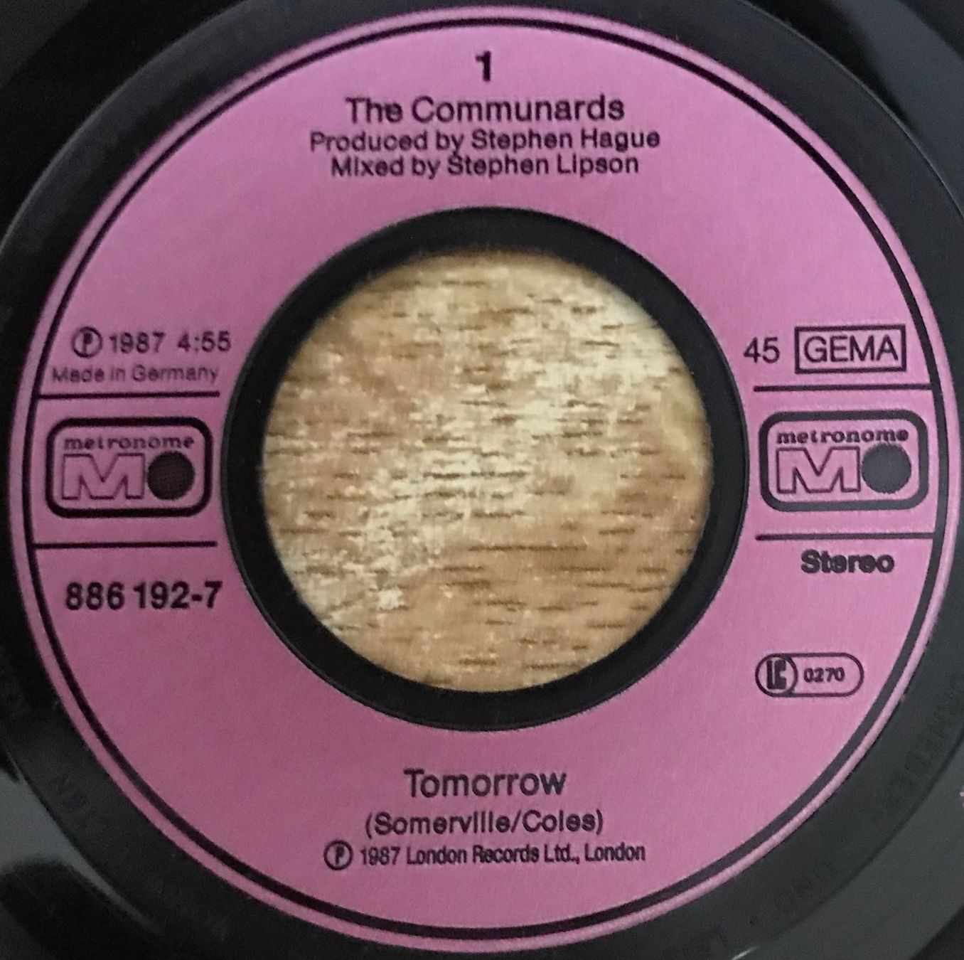 Vinyles: THE COMMUNARDS - TOMORROW – D'occasion à Bussigny par vinyl-pas-cher 2