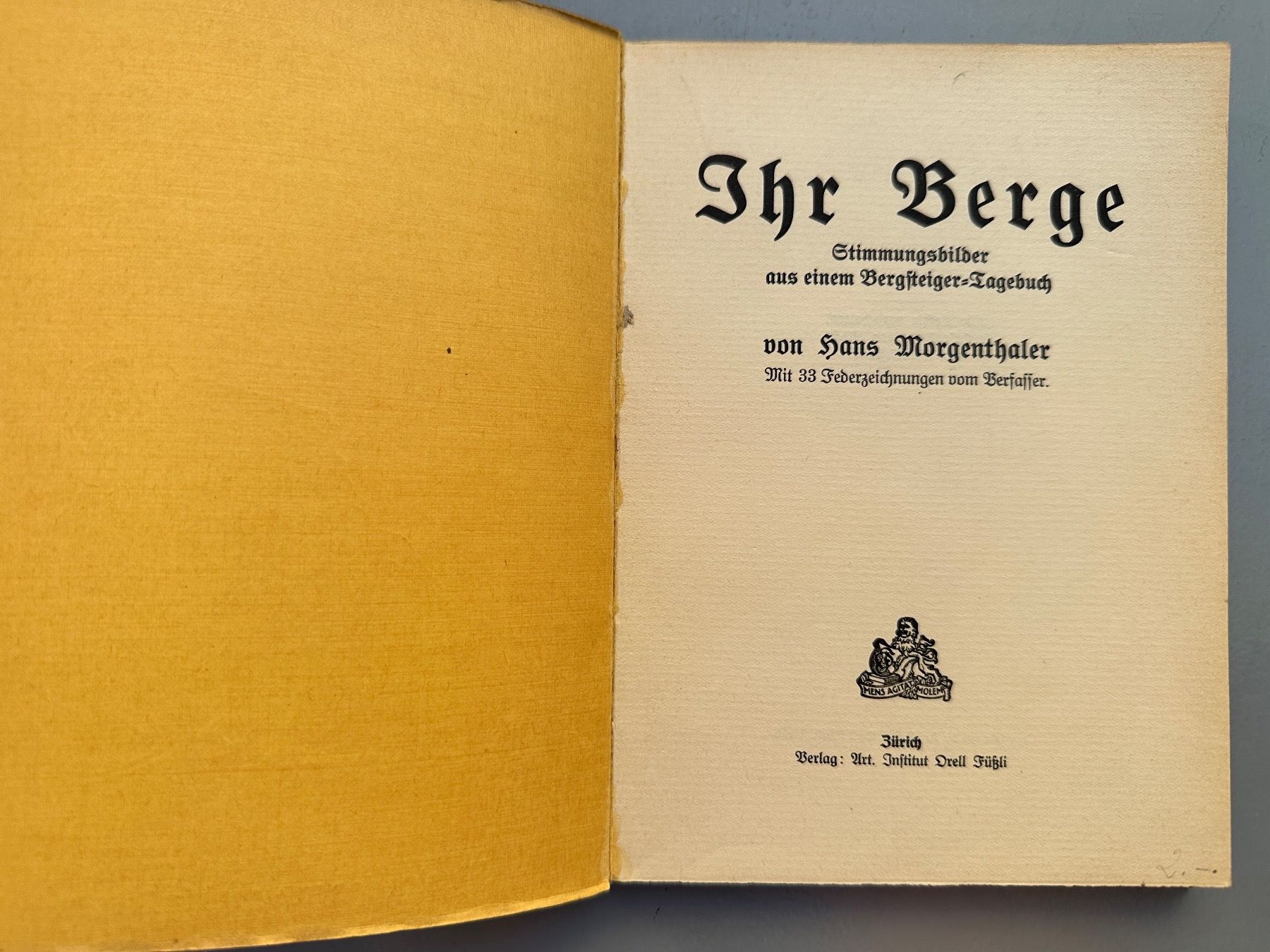 Libri: Hans Morgenthaler: Ihr Berge – Usato da Zürich venduto da allp 1