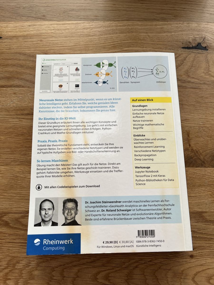 Libri: Neuronale Netze programmieren mit Python, top Zust. – Usato da Meisterschwanden venduto da mat-drew 1