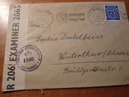 Zensur-Brief 1947, Deutsche Post, britische Zensur, Sonder-o