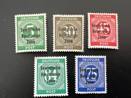 Deutschland Sowjet. Zone, MiNr. 207-211 Prüfstempel * (4769)