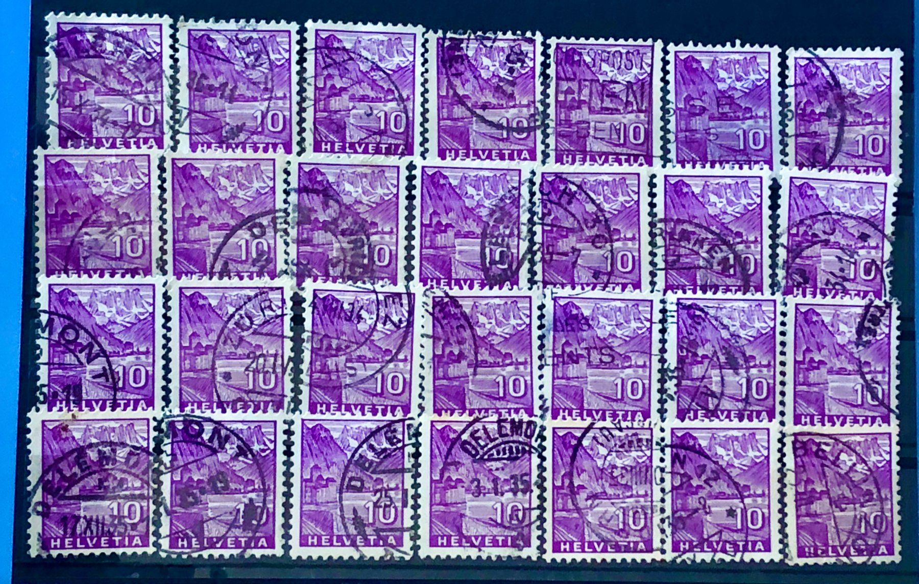 Tutti i francobolli: Nr.196 Schoss Chillon  Briefmarken mit Stempel – Usato da Aarau venduto da Billa007