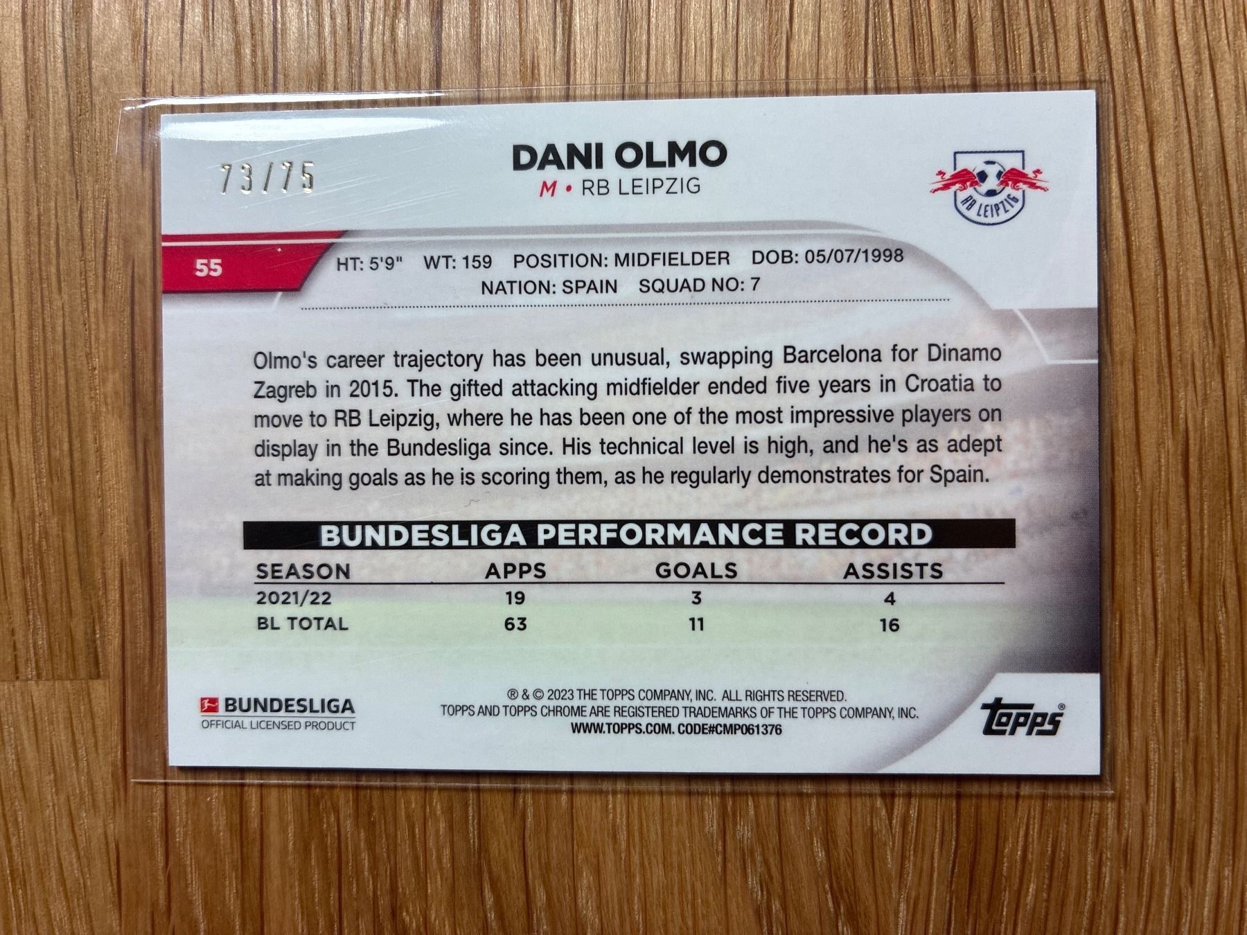 Topps Sammelbilder & Trading cards: Topps Chrome Dani Olmo /75 – Gebraucht aus Wangenried von Garagara 1