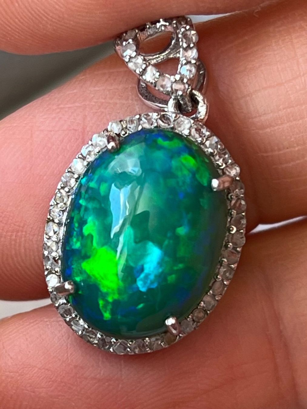 Ciondoli: Anhänger in Silber mit Opal und Diamanten – Nuovo (secondo la descrizione) da Bern venduto da Steinfieber 2