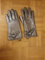 Gants d'hiver, S/M, cuir, Ted Baker, gris argenté, doublure 