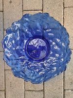 Grosse schwere Glasschale in blau