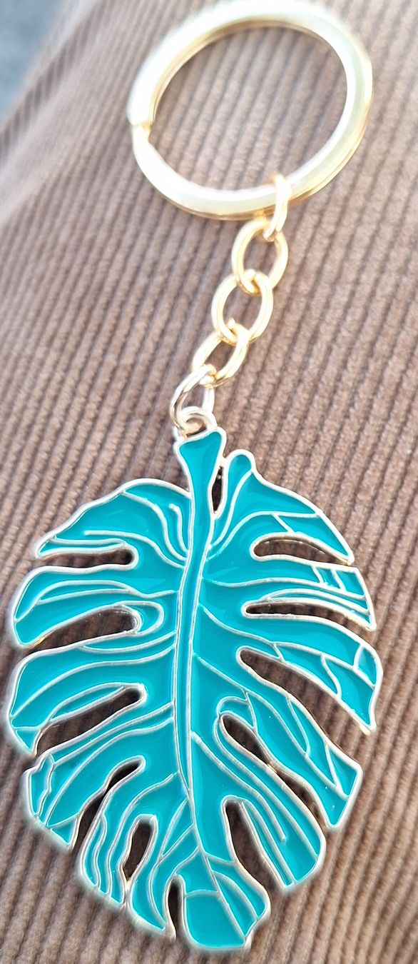 Portachiavi: Porte-clés feuille Monstera, couleur turquoise et or – Nuovo (secondo la descrizione) da Crans VD venduto da Yobia8