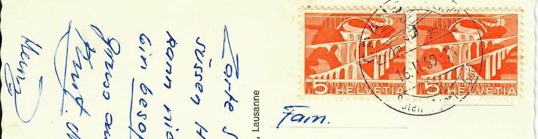 Ansichtskarten: Luftseilbahn Crans - Bellalui  1959 – Gebraucht aus Hochdorf von Ziegel-16 1