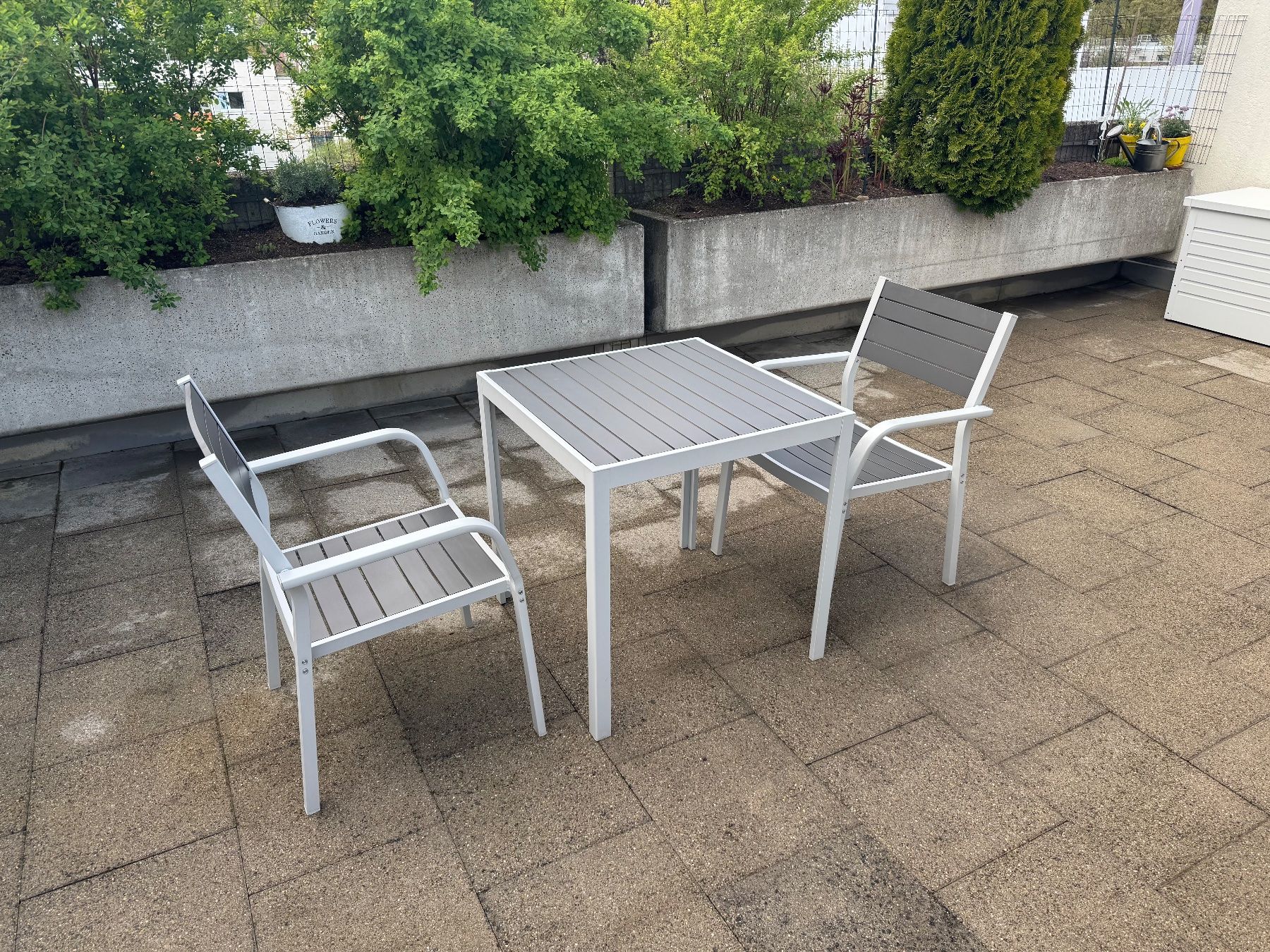 Ikea Tischset: Gartentisch mit 2 Stühlen Aluminium Grau – Gebraucht aus Benglen von nasjoSUI
