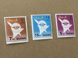 3 seltene Sudan Briefmarken 1944-1994 Flugzeuge